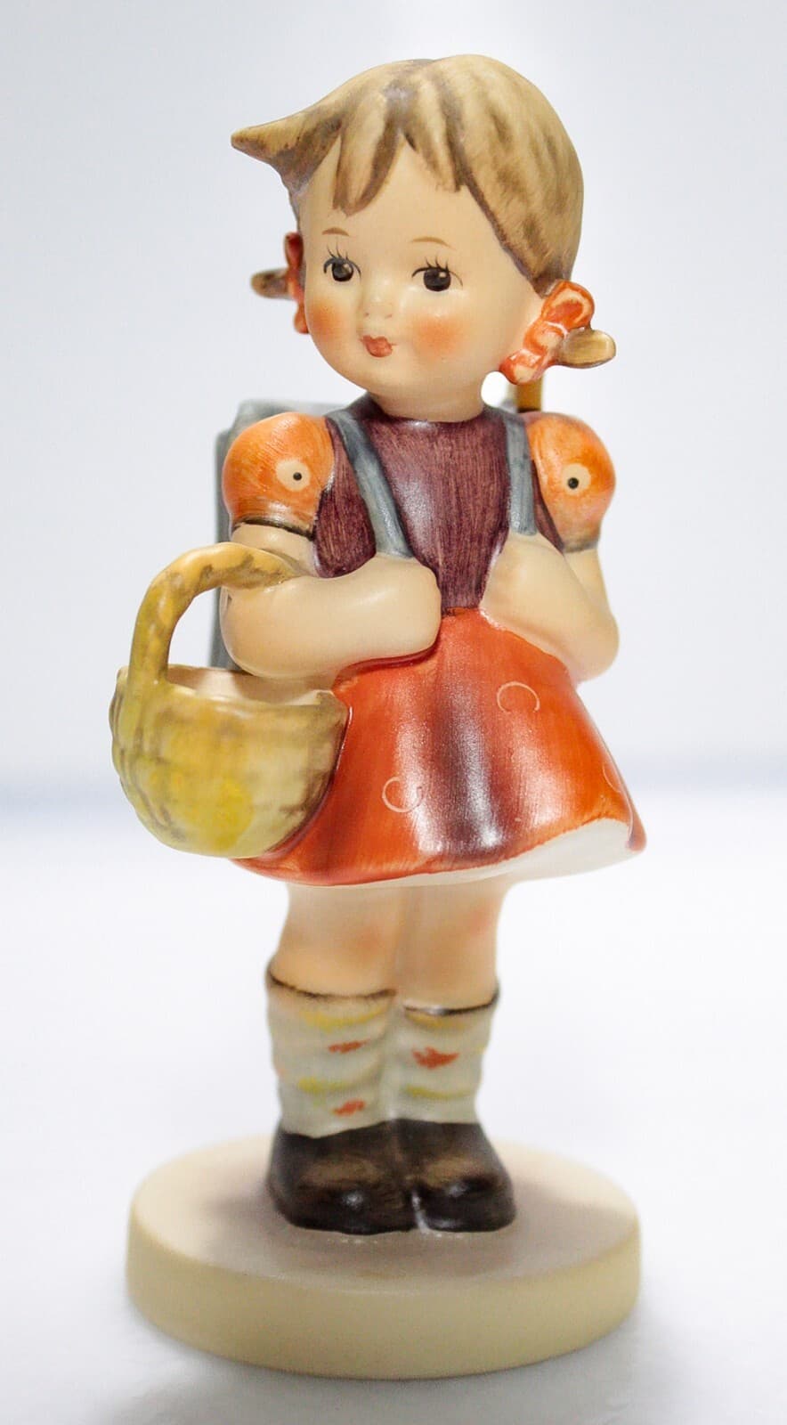 GOEBEL HUMMEL W. Germany "School Girl" Hand Painted Porcelain Figurine TMK6 - Thumbnail 5