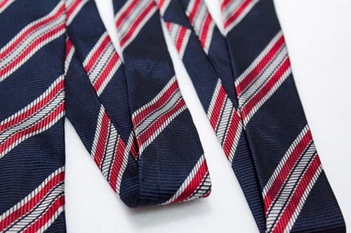 FENDI Roma Vintage Silk Striped Red/White/Navy Blue Luxury Men' Neck Tie 59" - Thumbnail 4