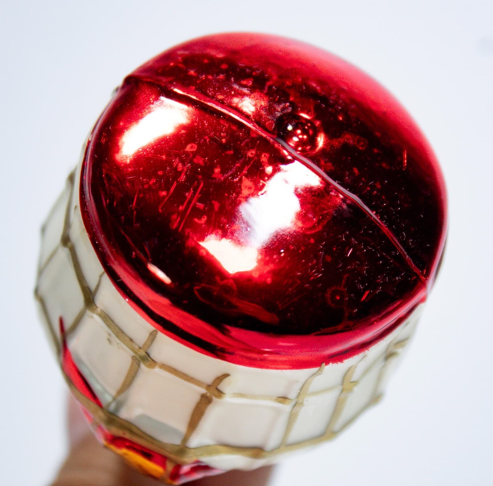 Vintage Slovakian Hand Blown Glass Birdcage Christmas Ornament - Thumbnail 4