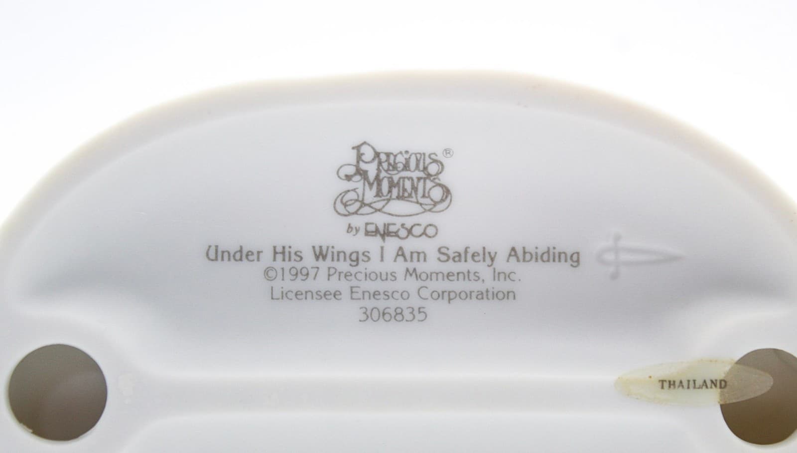 Precious Moments Under His Wings I am Safely Abiding Porcelain Figurine 1997 - Thumbnail 9