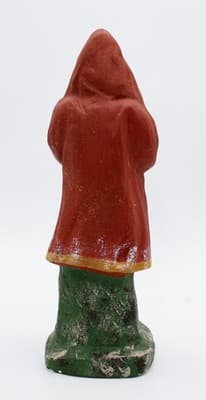 Vintage Hand Crafted Painted Feather Santa Ceramic Mold Christmas Figure - Thumbnail 5