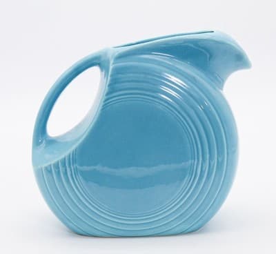 Fiesta Made In USA Vintage Fiestaware Turquoise Large Disc Water Pitcher Ceramic - Thumbnail 3