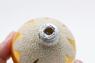 Shiny Brite Vintage Mica Snowcap Gold Ball Glass Christmas Ornament - Thumbnail 3
