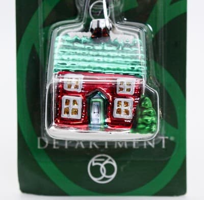 Vintage DEPARTMENT 56 Mercury Glass Cottage Christmas Ornament NIB - Thumbnail 2