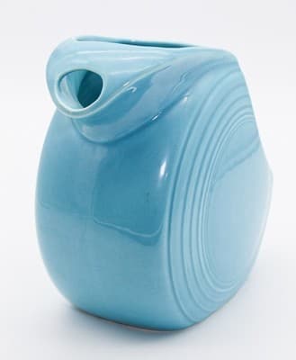 Fiesta Made In USA Vintage Fiestaware Turquoise Large Disc Water Pitcher Ceramic - Thumbnail 2