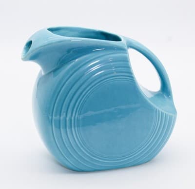 Fiesta Made In USA Vintage Fiestaware Turquoise Large Disc Water Pitcher Ceramic - Thumbnail 7