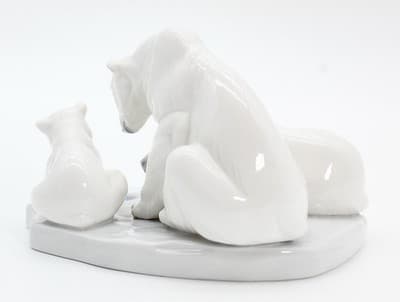 Vintage LLADRO Spain Bearly Love Polar Bear Grouping Porcelain Figure - Thumbnail 5