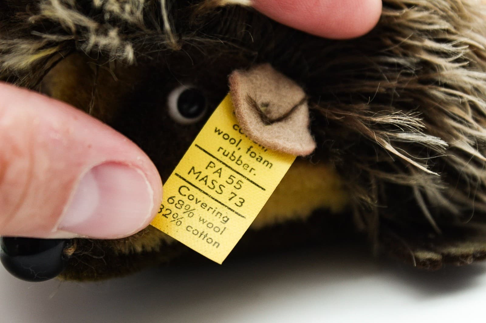 Steiff Vintage Germany Joggi Hedgehog Mohair Stuff Animal Plush With Tags New 7" - Thumbnail 5