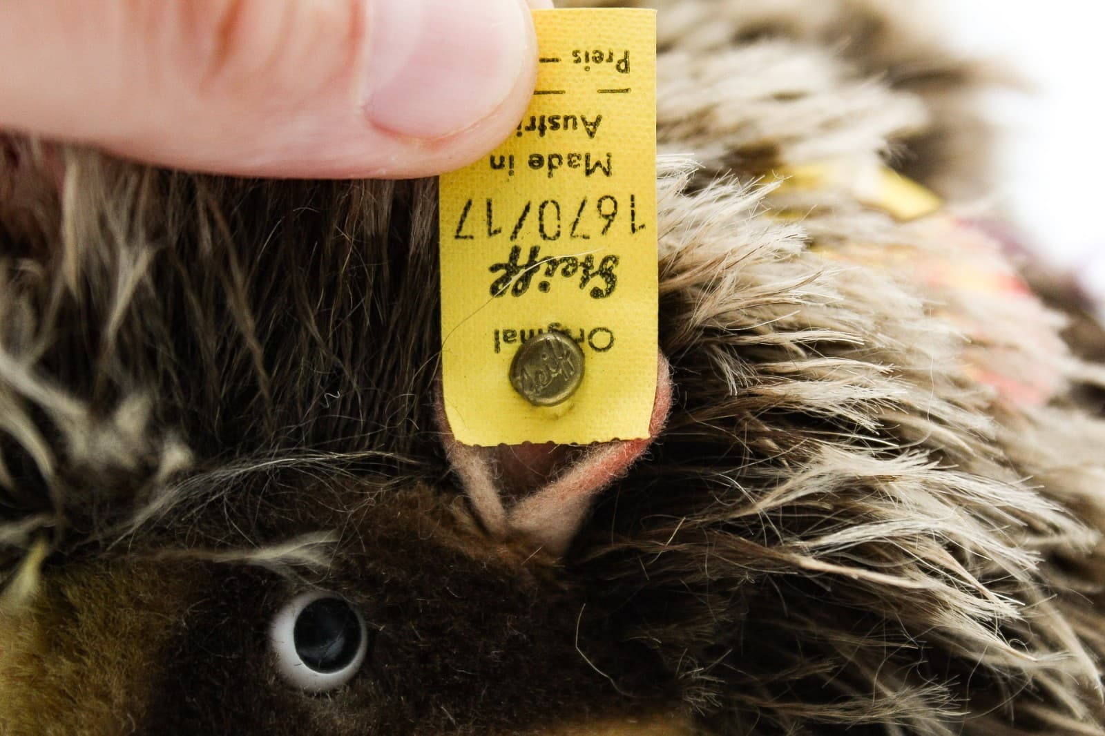 Steiff Vintage Germany Joggi Hedgehog Mohair Stuff Animal Plush With Tags New 7" - Thumbnail 6