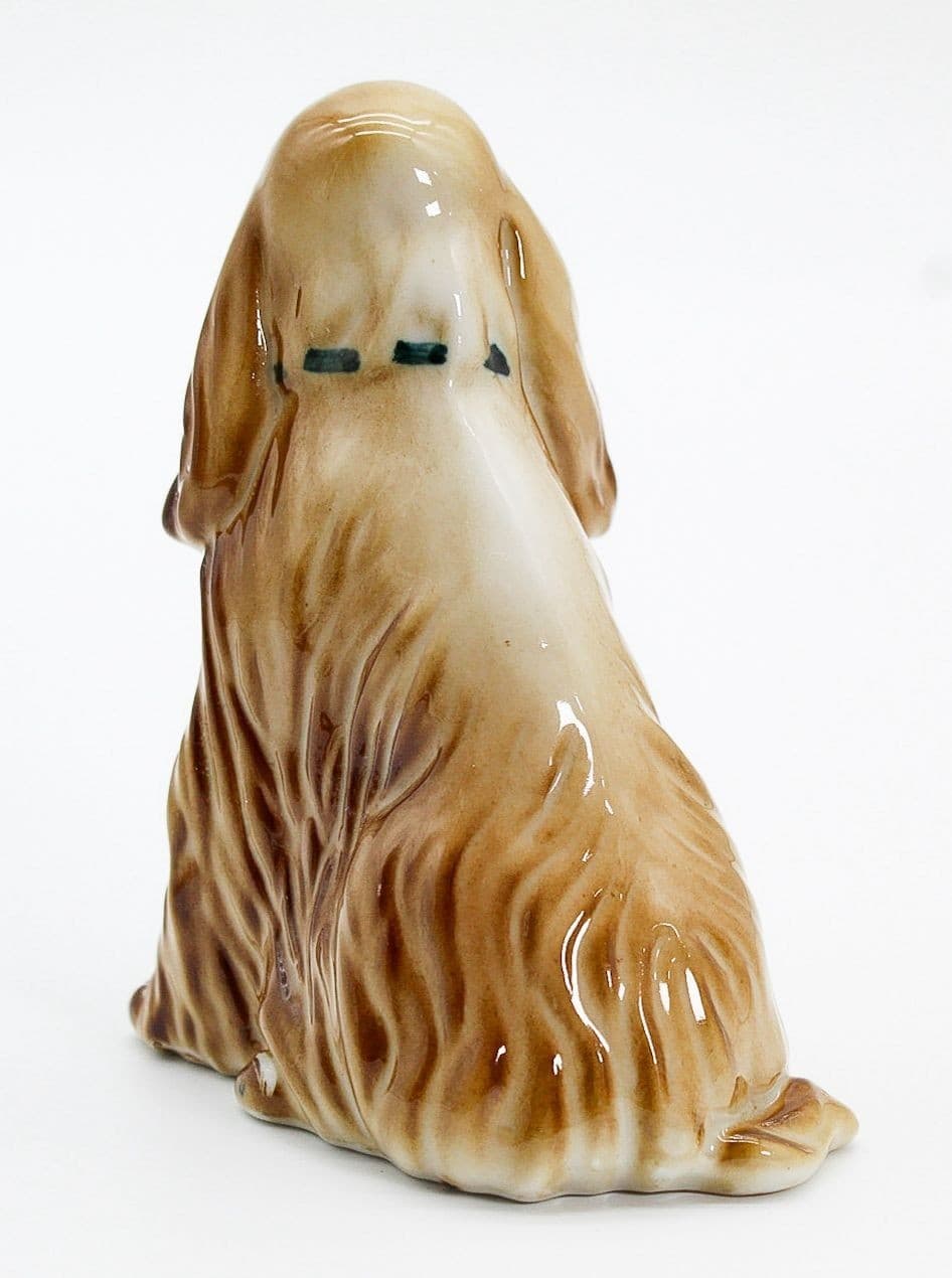 Vintage Hungary Zsolnay Hand Painted Sitting Cocker Spaniel Dog Porcelain Figure - Thumbnail 3