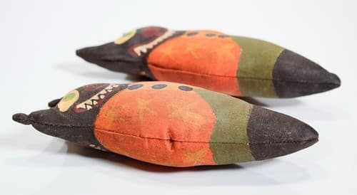 Vintage Primitive Folk Ark Halloween Cats Hand Painted Stuffed Dolls OOAK - Thumbnail 5