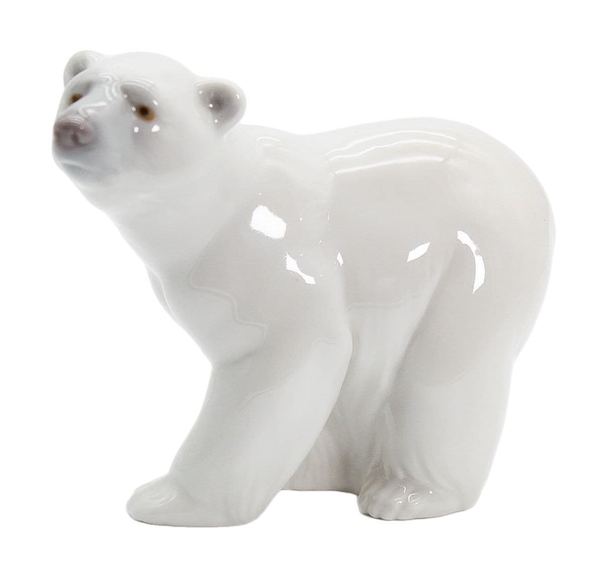 Vintage LLADRO Spain Attentive Polar Bear Animal Glazed Porcelain Figurine