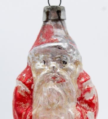 Vintage Poland Mercury Glass Hand Paintes Santa Claus Christmas Ornament - Thumbnail 2