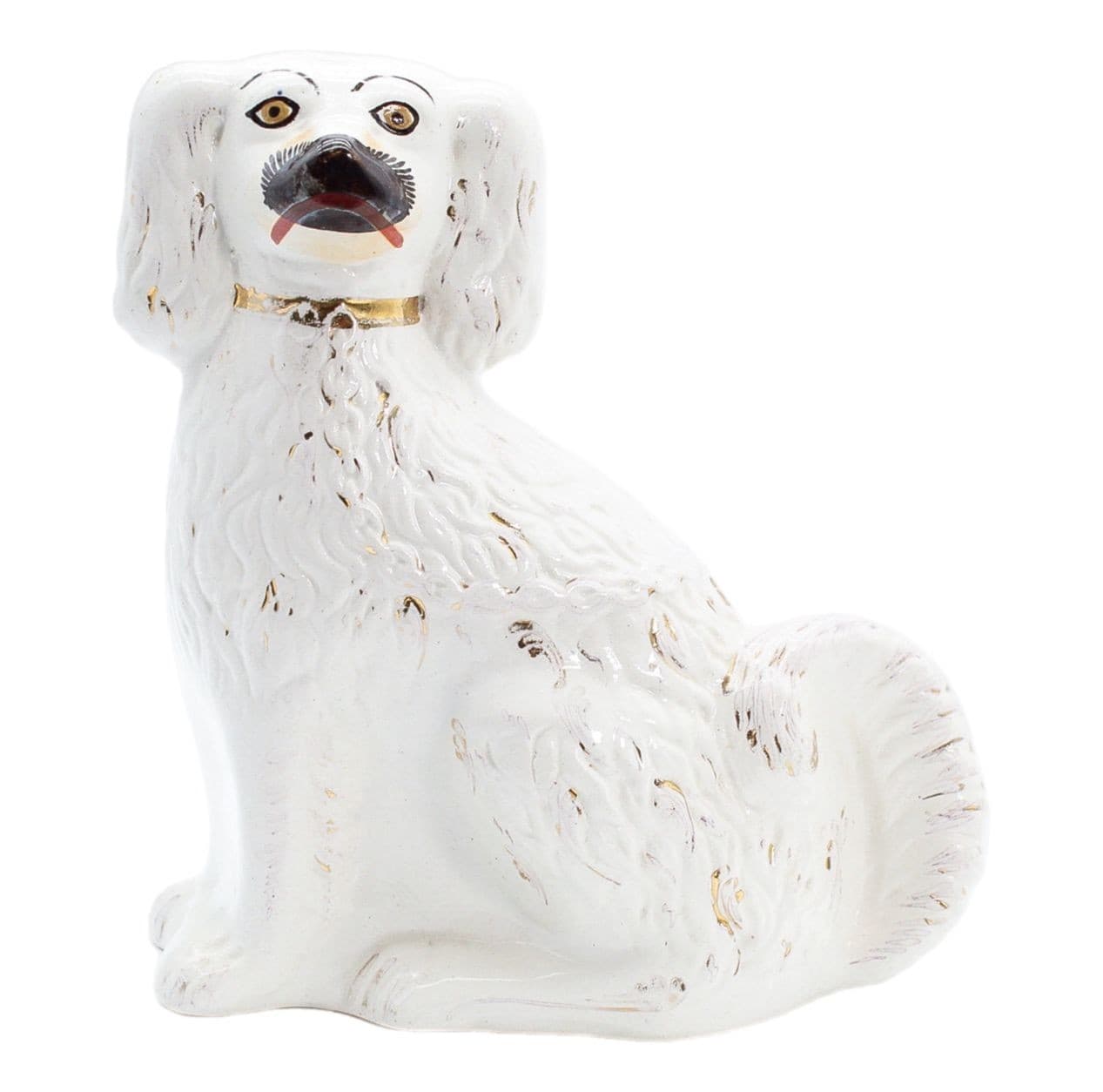 Antique 19th c STAFFORDSHIRE England Spaniel Fox Dog Large Figure Sculpture