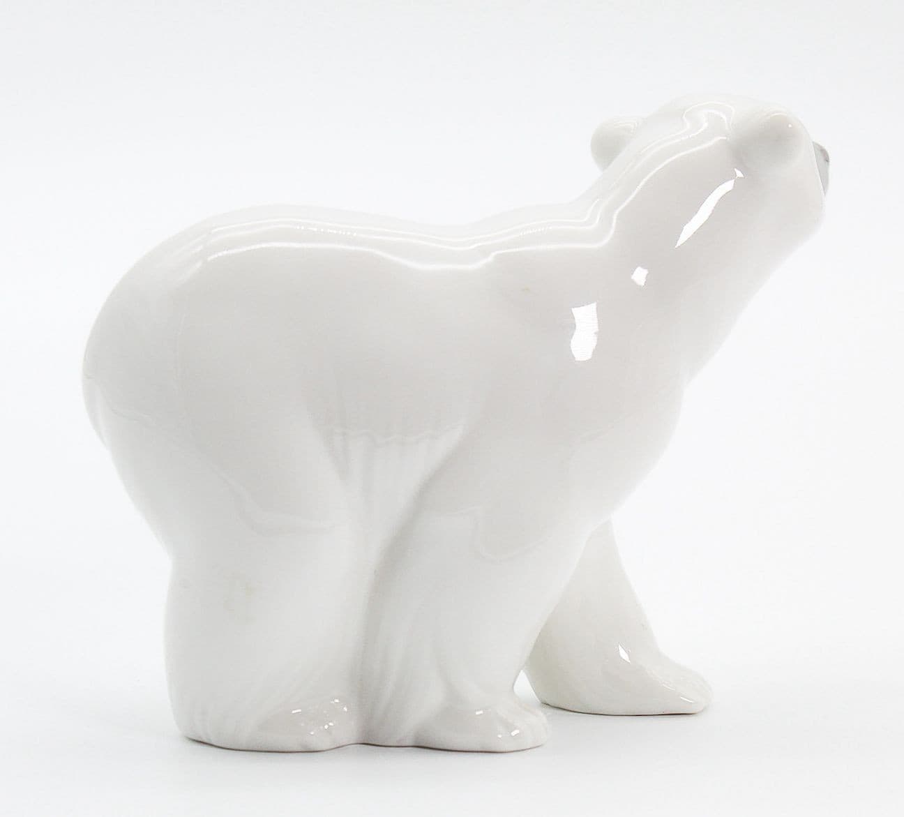 Vintage LLADRO Spain Attentive Polar Bear Animal Glazed Porcelain Figurine - Thumbnail 4