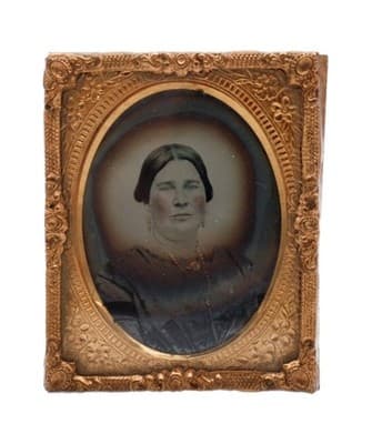 Antique Civil War Era 1860's Daguerreotype Lady With Jewelry Photo - Image 1