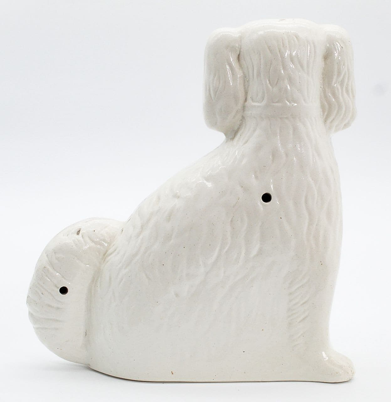Antique 19th c STAFFORDSHIRE England Spaniel Fox Dog Large Figure Sculpture - Thumbnail 2