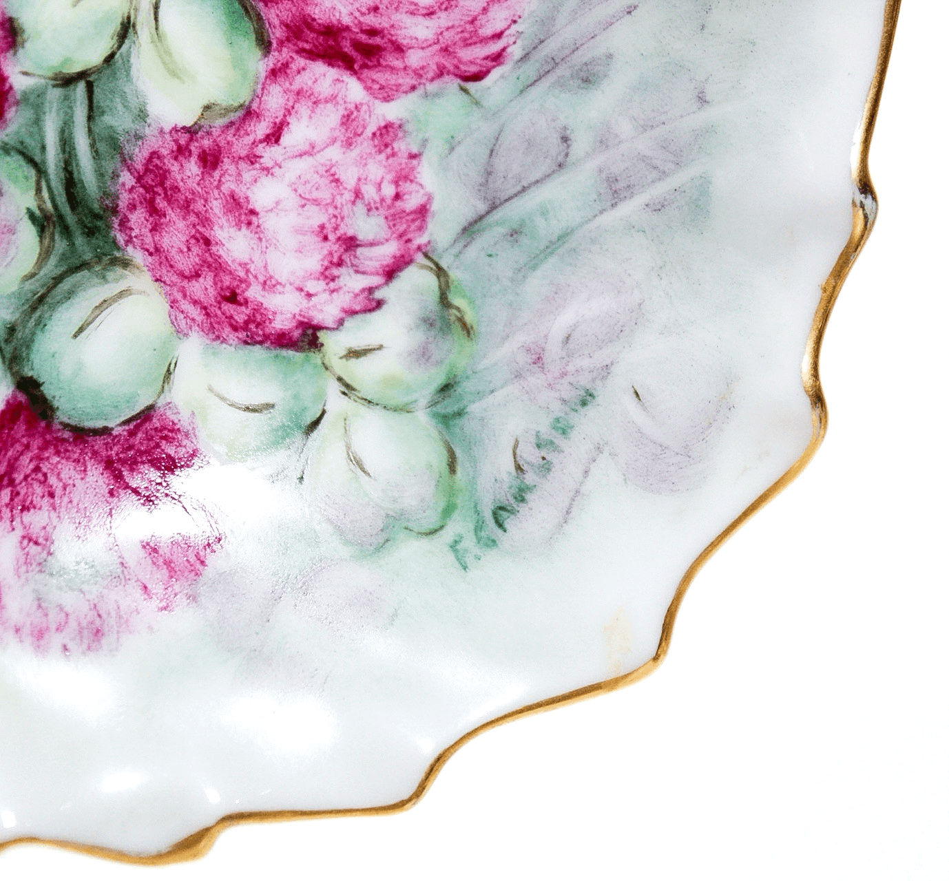 Antique LIMOGES France Floral & Bee Double Serving Porcelain Tray by B. Carlson - Thumbnail 5