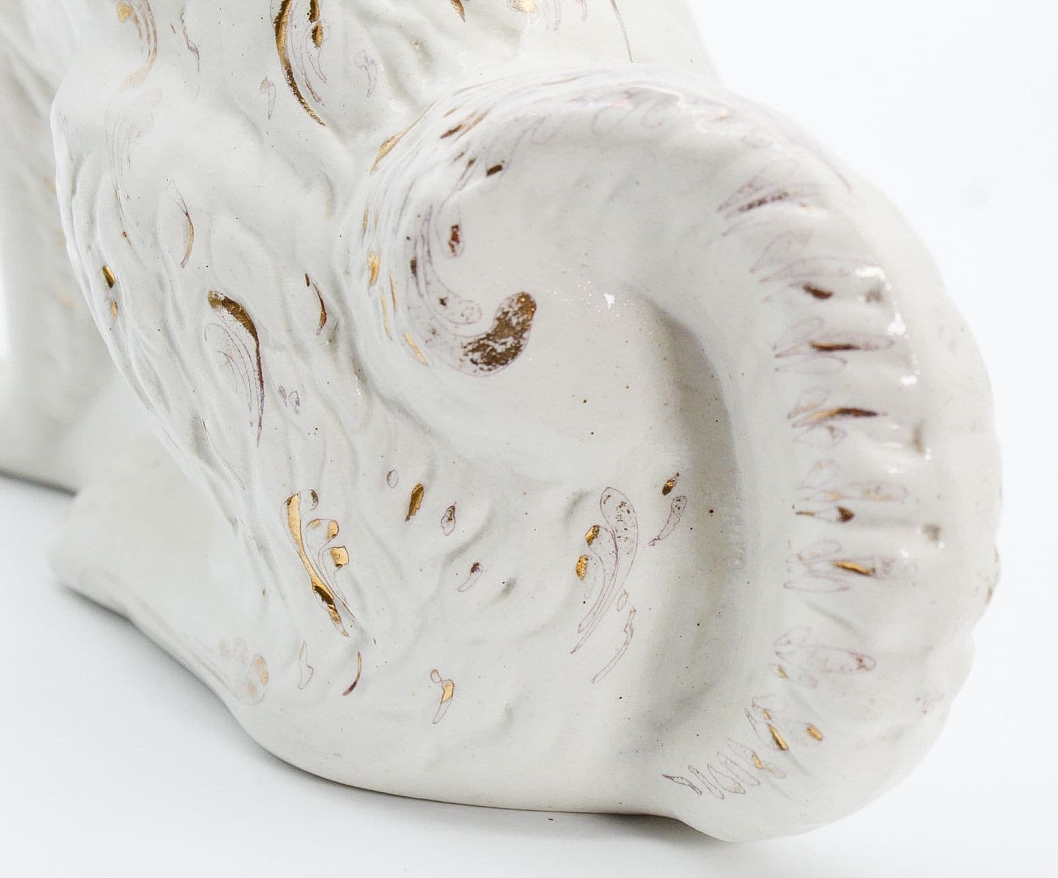 Antique 19th c STAFFORDSHIRE England Spaniel Fox Dog Large Figure Sculpture - Thumbnail 4