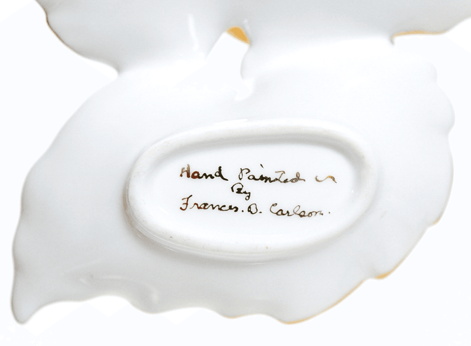 Antique LIMOGES France Floral & Bee Double Serving Porcelain Tray by B. Carlson - Thumbnail 7