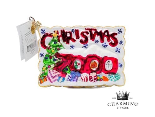 CHRISTOPHER RADKO "Postmark 2000" Hand Blown Fine Glass Hanging Ornament