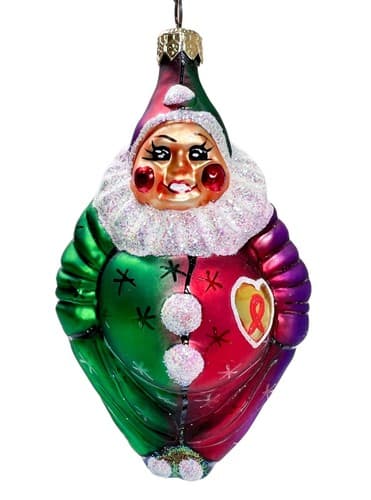CHRISTOPHER RADKO " A Caring Clown" 1997 AIDS Awareness Design Glass Ornament