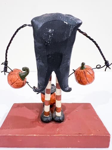 Vintage Primitive Style Juggling Jack Headless Pumpkin Halloween Decor Figure - Thumbnail 6
