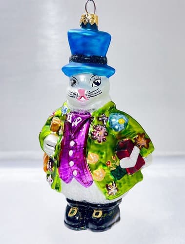 CHRISTOPHER RADKO Hopper B. Topper Bunny Rabbit Glass Ornament - Thumbnail 9