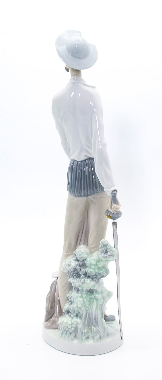 Lladro Don Quixote Standing With Sword Spain Tall Glazed Porcelain Figure 12" - Thumbnail 2