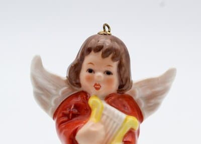 Hummel Goebel 1978 Red Angel Bell Germany Porcelain Christmas Ornament TMK 5 - Thumbnail 2