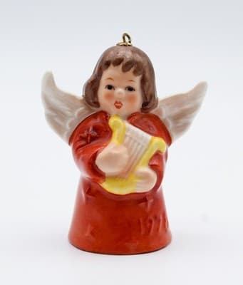 Hummel Goebel 1978 Red Angel Bell Germany Porcelain Christmas Ornament TMK 5 - Thumbnail 4