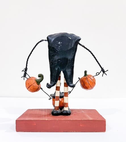 Vintage Primitive Style Juggling Jack Headless Pumpkin Halloween Decor Figure - Thumbnail 5