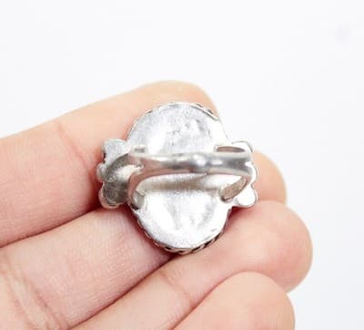 Vintage Native American Sterling Silver Natural Turquoise Ring Size 2.5 - Thumbnail 4