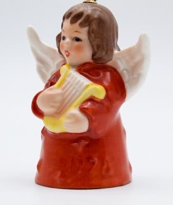 Hummel Goebel 1978 Red Angel Bell Germany Porcelain Christmas Ornament TMK 5 - Thumbnail 3