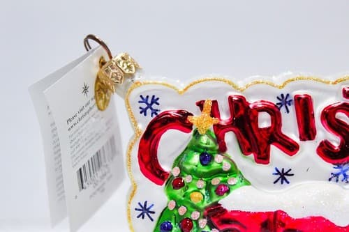 CHRISTOPHER RADKO "Postmark 2000" Hand Blown Fine Glass Hanging Ornament - Thumbnail 3