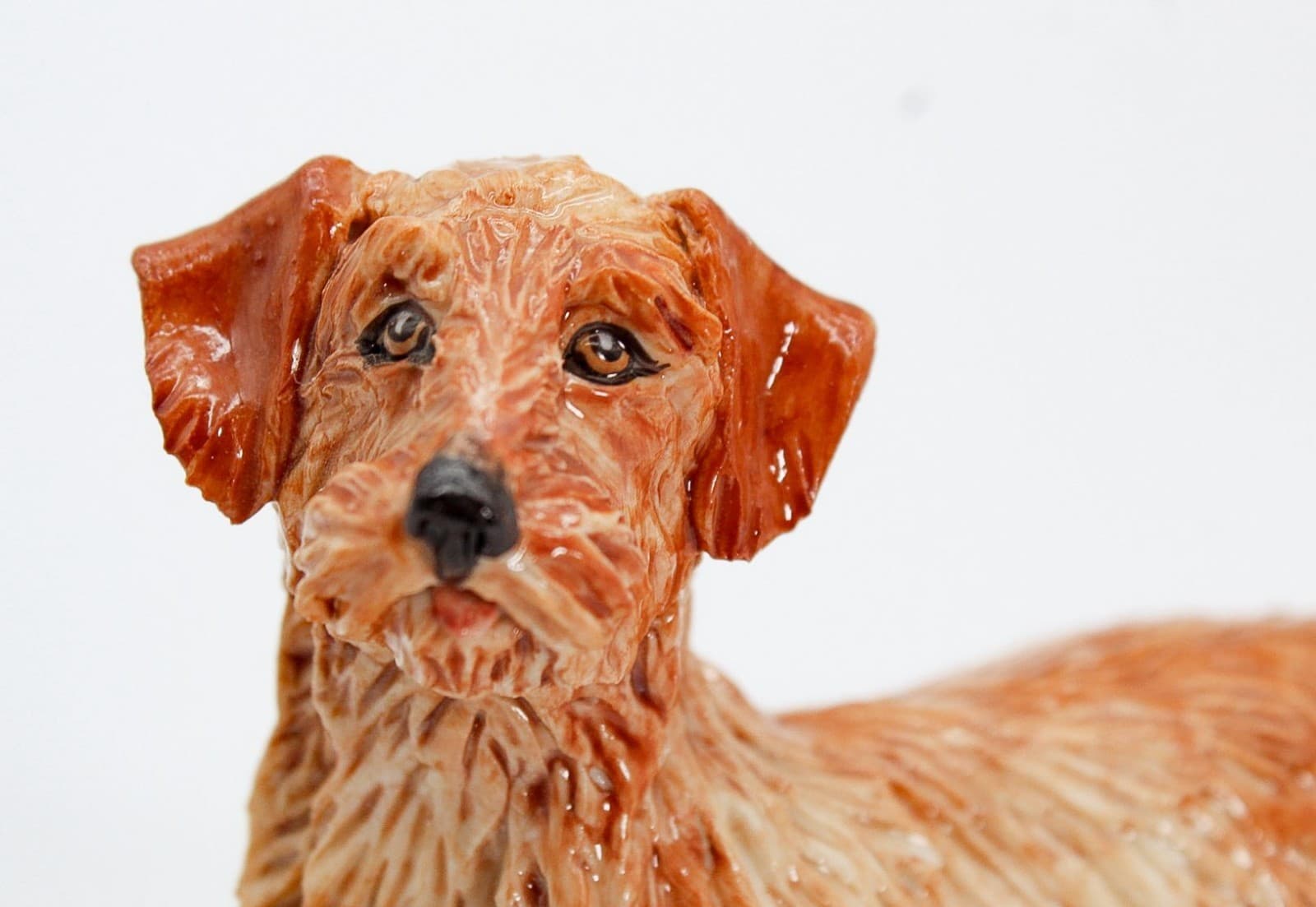 Eve Pearce Handcrafted Wired Hair Dachshund Porcelain Dog Figure Sculpture OOAK - Thumbnail 3