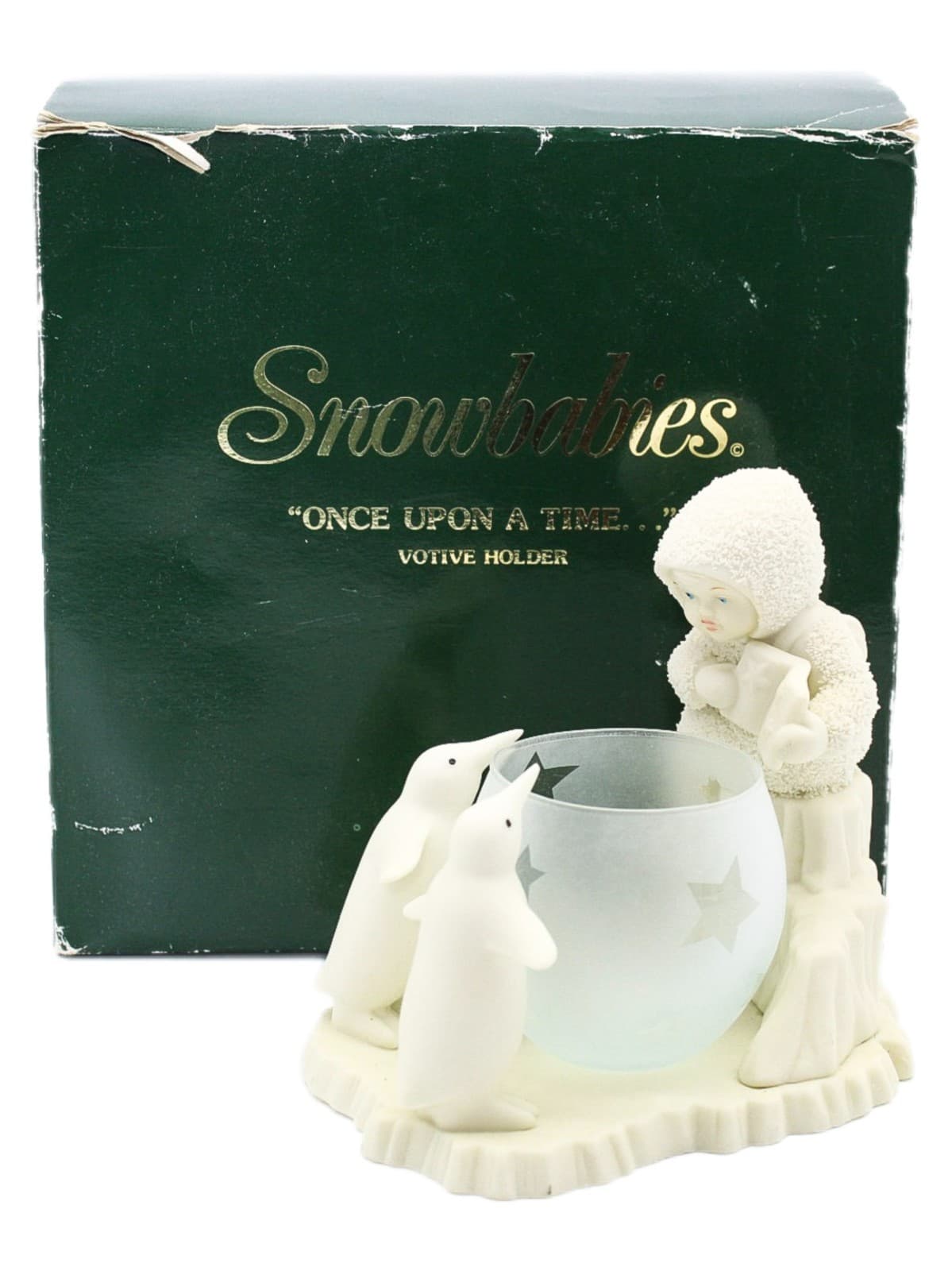 Department 56 Once Upon A Time Snowbabies Porcelain Glass Votive Holder In Box