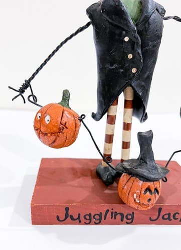 Vintage Primitive Style Juggling Jack Headless Pumpkin Halloween Decor Figure - Thumbnail 2