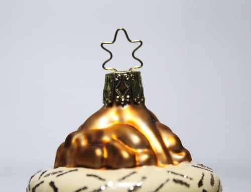 Vintage Germany Inge Glass Cupcake Motif Christmas Ornament - Thumbnail 2