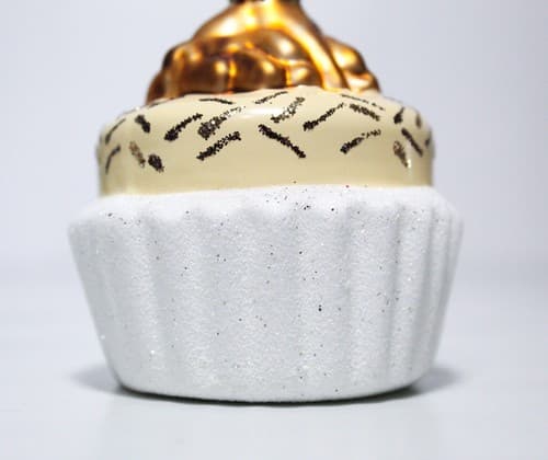 Vintage Germany Inge Glass Cupcake Motif Christmas Ornament - Thumbnail 3