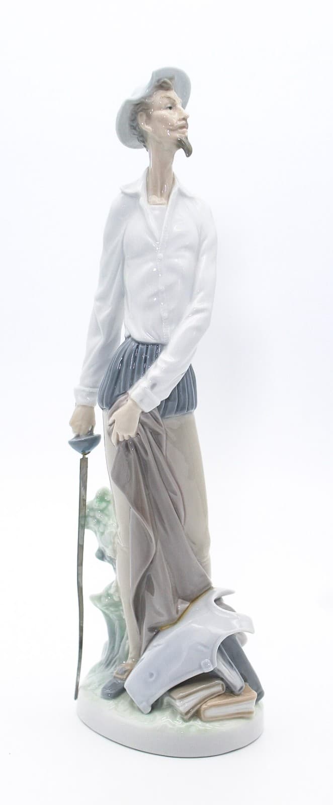 Lladro Don Quixote Standing With Sword Spain Tall Glazed Porcelain Figure 12" - Thumbnail 8
