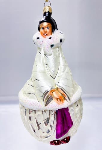 CHRISTOPHER RADKO "Quintessa" Princess White Coat Christmas Glass Ornament - Thumbnail 6