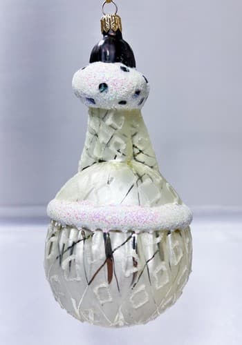 CHRISTOPHER RADKO "Quintessa" Princess White Coat Christmas Glass Ornament - Thumbnail 5