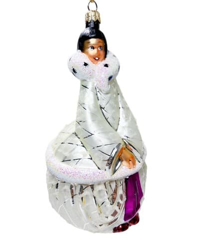 CHRISTOPHER RADKO "Quintessa" Princess White Coat Christmas Glass Ornament - Image 1