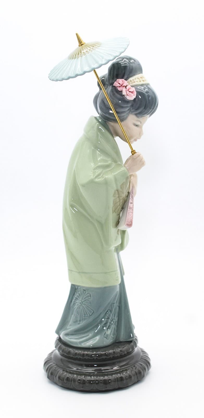 Lladro Japanese With Parasol #4988 Spain Porcelain Figure By Salvador Debon 12" - Thumbnail 2