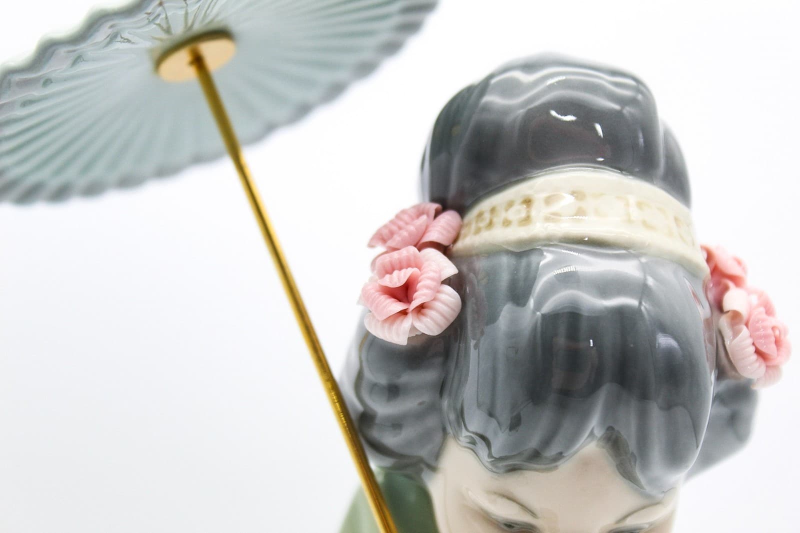 Lladro Japanese With Parasol #4988 Spain Porcelain Figure By Salvador Debon 12" - Thumbnail 6