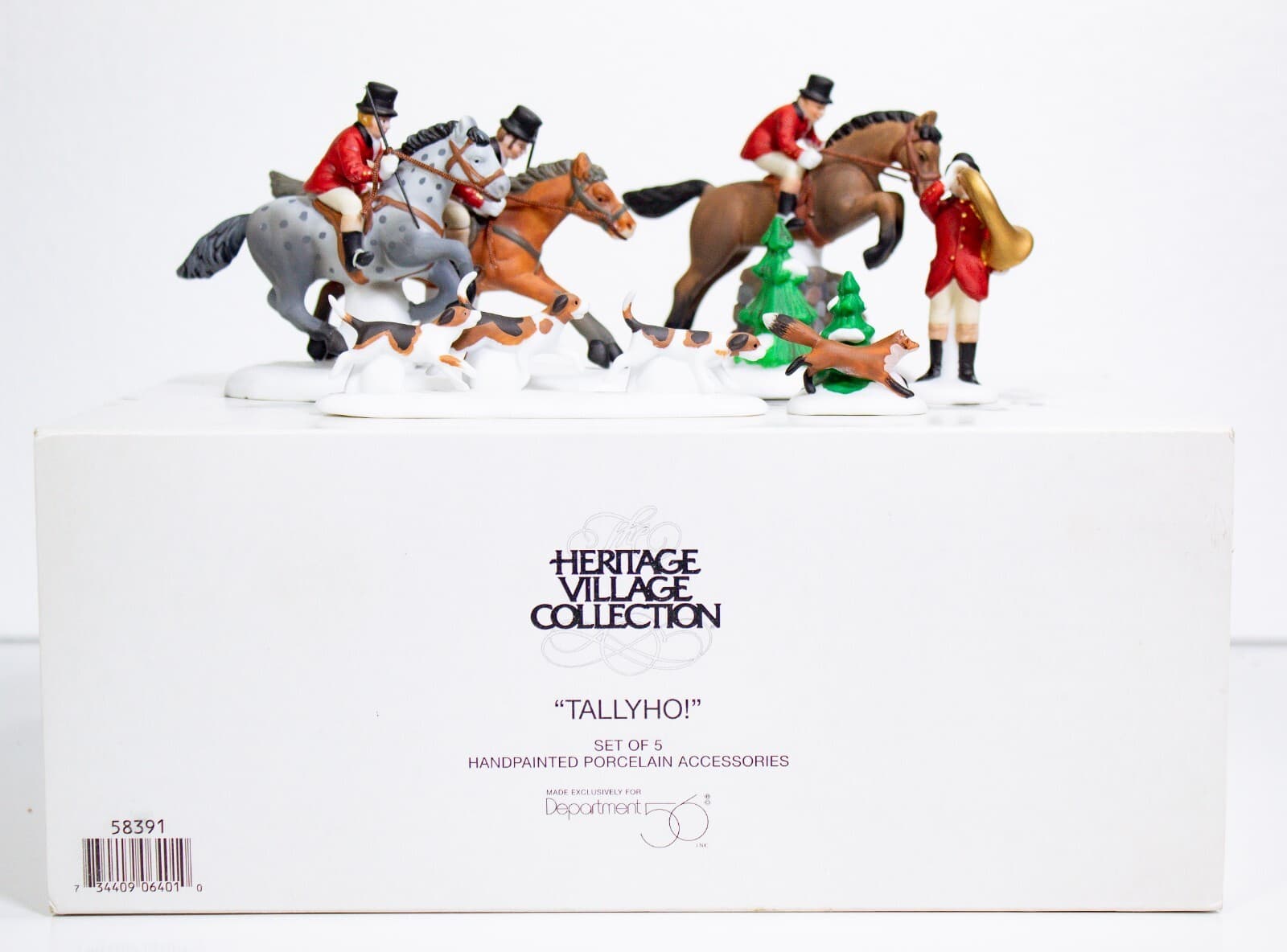 DEPARTMENT 56 Heritage Village "Tallyho!" Porcelain Figurine Set With Box - Thumbnail 6