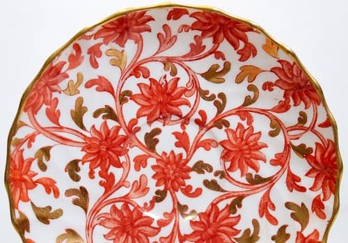 COPELANDS Antique Hand Painted Boullion Gold Gilt Floral Porcelain Cup & Saucer - Thumbnail 5