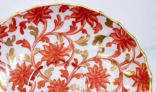 COPELANDS Antique Hand Painted Boullion Gold Gilt Floral Porcelain Cup & Saucer - Thumbnail 6