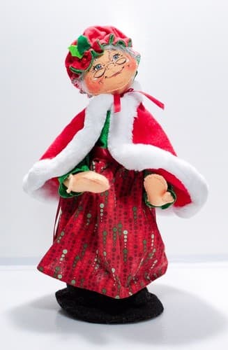 Vintage 2018 ANNALEE Mobilitee FESTIVE MRS. CLAUS Christmas Artisan Doll 13" - Thumbnail 7
